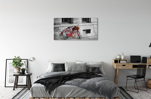 Obraz canvas Červené koleso s košíkom 100x50 cm