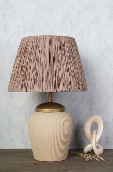Stolná lampa RAMZES 1xE27/40W/230V krémová/hnedá