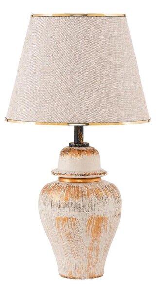 Stolná lampa RAMZES 1xE27/40W/230V krémová/zlatá