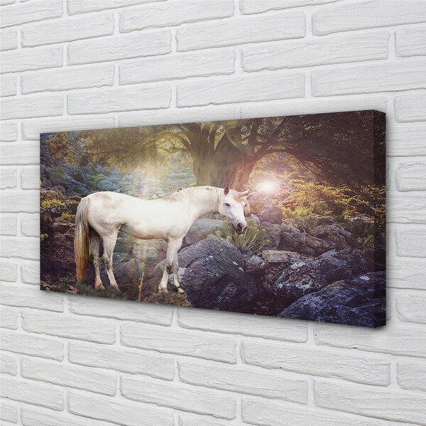 Obraz na plátne Unicorn v lese 100x50 cm