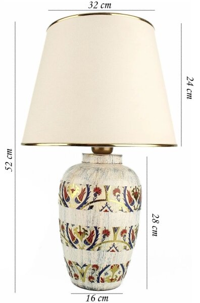 Stolná lampa RAMZES 1xE27/40W/230V krémová/zlatá