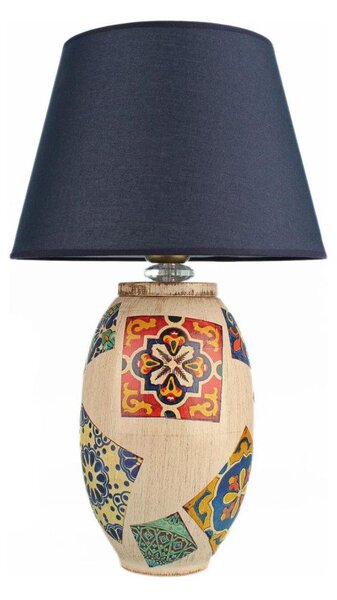 Stolná lampa RAMZES 1xE27/40W/230V modrá/béžová