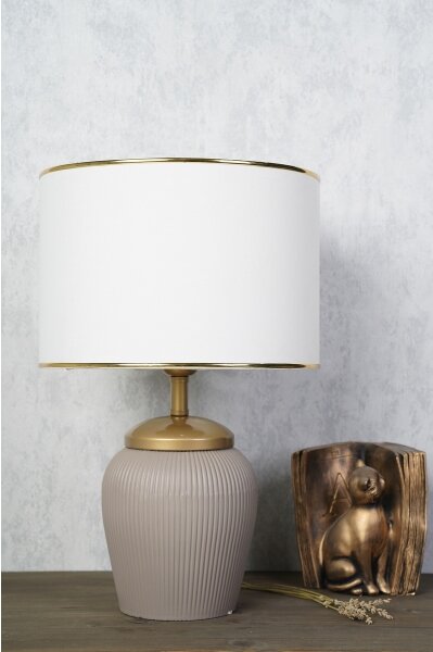 Stolná lampa RAMZES 1xE27/40W/230V biela/béžová