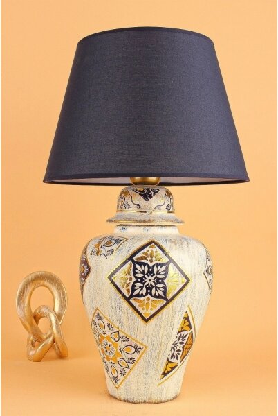 Stolná lampa RAMZES 1xE27/40W/230V modrá/béžová
