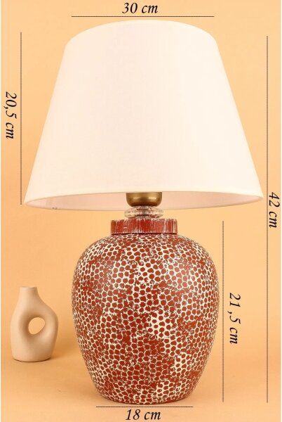 Stolná lampa RAMZES 1xE27/40W/230V krémová/červená