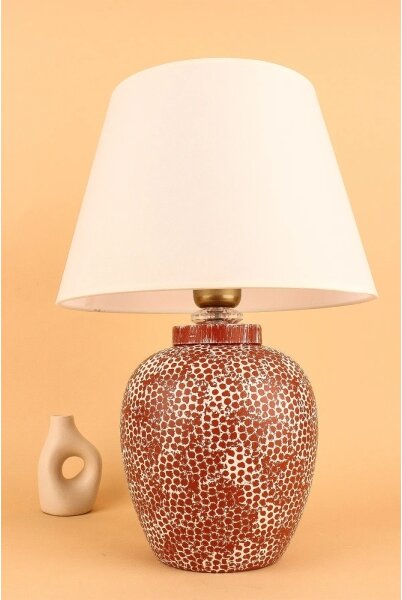 Stolná lampa RAMZES 1xE27/40W/230V krémová/červená