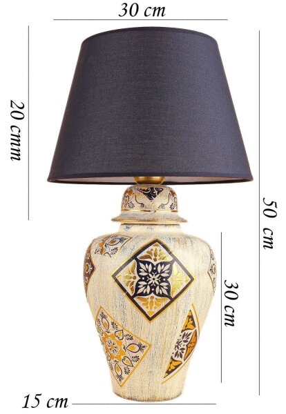 Stolná lampa RAMZES 1xE27/40W/230V modrá/béžová