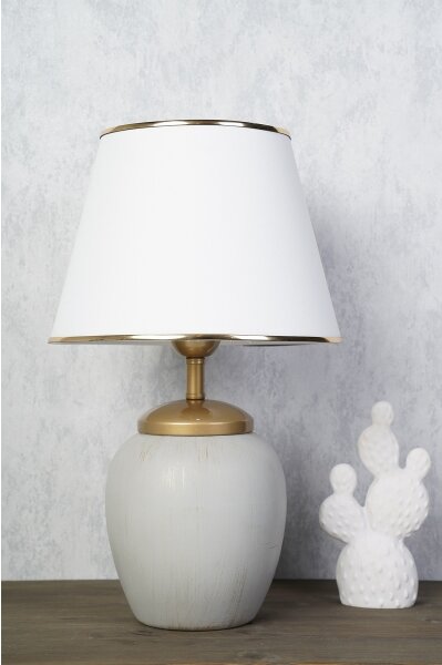 Stolná lampa RAMZES 1xE27/40W/230V biela/šedá