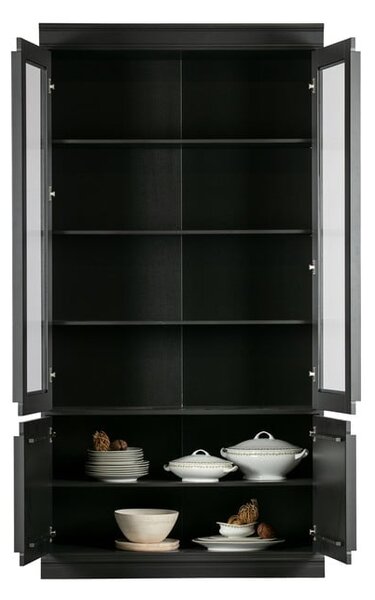 Čierna vitrína z borovicového dreva 110x215x44 cm Organize – WOOOD