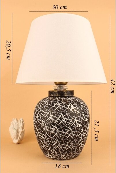 Stolná lampa RAMZES 1xE27/40W/230V biela/čierna