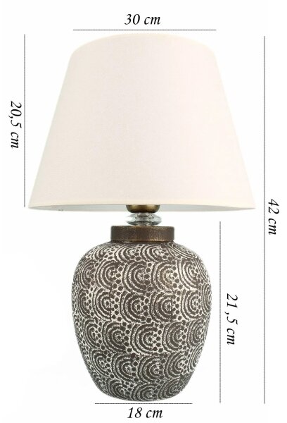 Stolná lampa RAMZES 1xE27/40W/230V biela/šedá