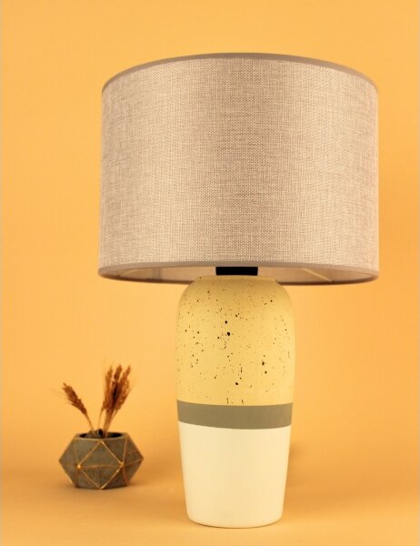 Stolná lampa RAMZES 1xE27/40W/230V béžová/žltá