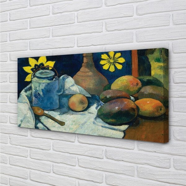 Obraz canvas Zátišie s kanvicou čaju a ovocím – Paul Gauguin 100x50 cm