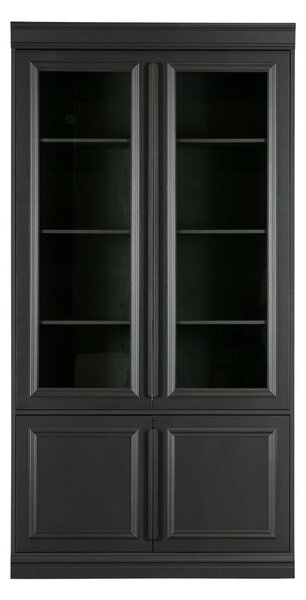 Čierna vitrína z borovicového dreva 110x215x44 cm Organize – WOOOD