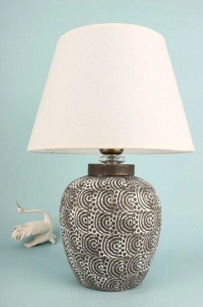 Stolná lampa RAMZES 1xE27/40W/230V biela/šedá