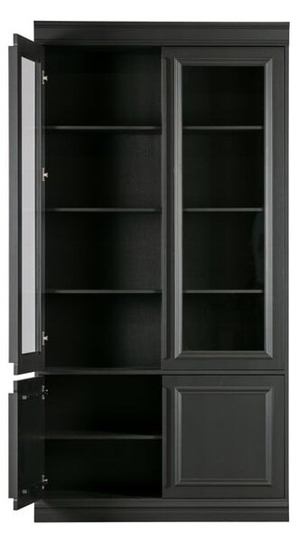 Čierna vitrína z borovicového dreva 110x215x44 cm Organize – WOOOD
