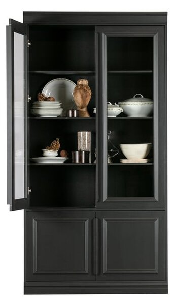 Čierna vitrína z borovicového dreva 110x215x44 cm Organize – WOOOD