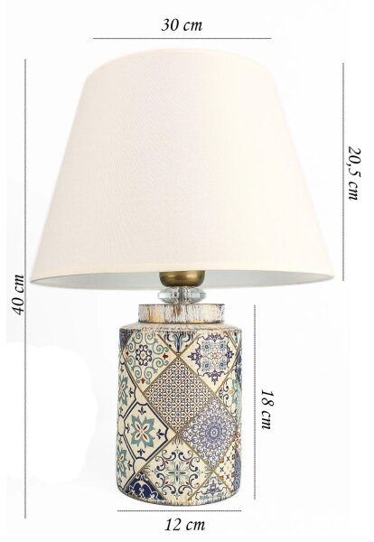 Stolná lampa RAMZES 1xE27/40W/230V biela/šedá