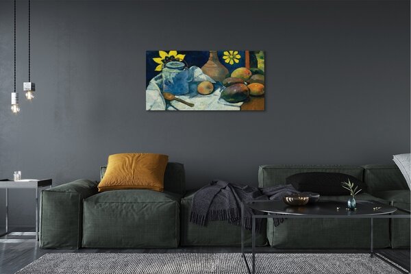 Obraz canvas Zátišie s kanvicou čaju a ovocím – Paul Gauguin 100x50 cm