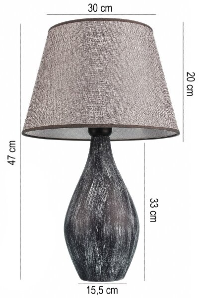 Stolná lampa RAMZES 1xE27/40W/230V šedá