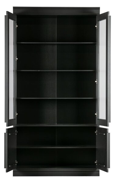 Čierna vitrína z borovicového dreva 110x215x44 cm Organize – WOOOD
