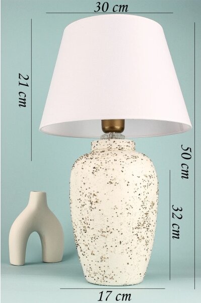 Stolná lampa RAMZES 1xE27/40W/230V biela/krémová