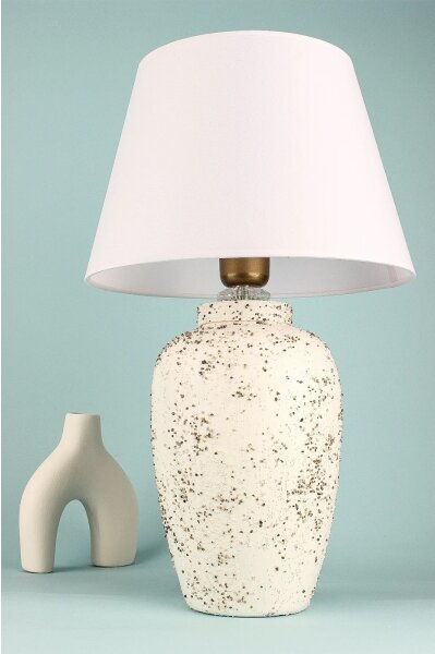 Stolná lampa RAMZES 1xE27/40W/230V biela/krémová