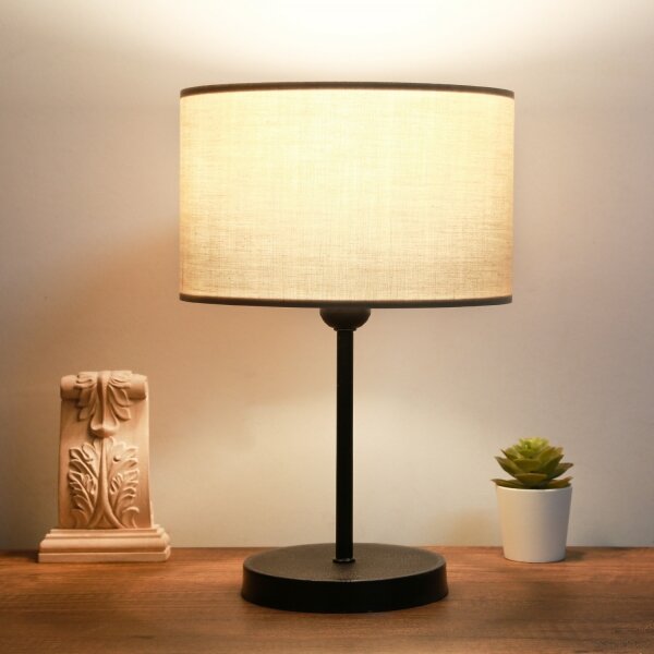 Stolná lampa AYD 1xE27/40W/230V béžová/čierna