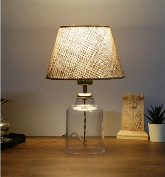 Stolná lampa AYD 1xE27/40W/230V hnedá/číra