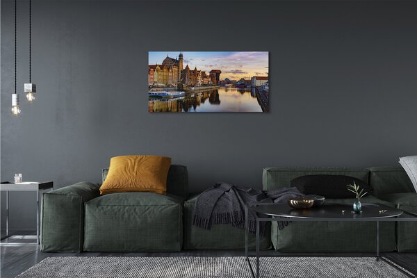 Obraz na plátne Port of Gdańsk rieky svitania 100x50 cm