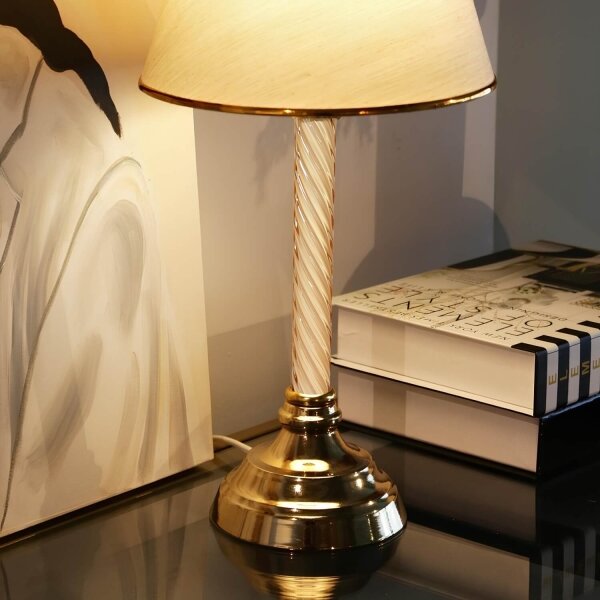 Stolná lampa AYD 1xE27/40W/230V béžová/zlatá