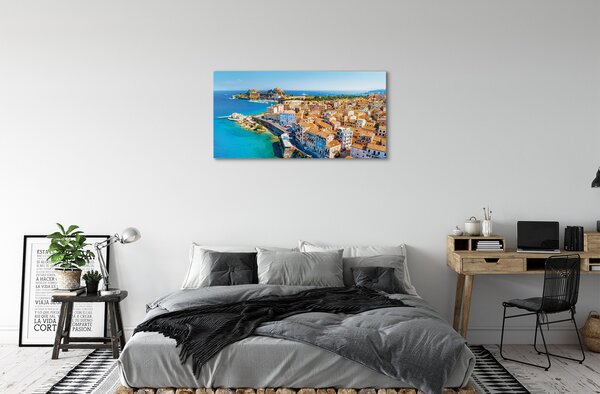Obraz na plátne Grécko Morské pobreží mesto 100x50 cm