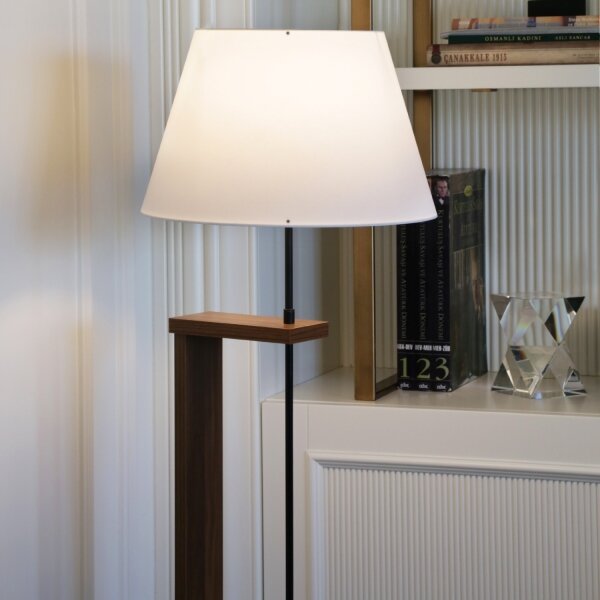 Stojacia lampa AYD 1xE27/40W/230V béžová/hnedá