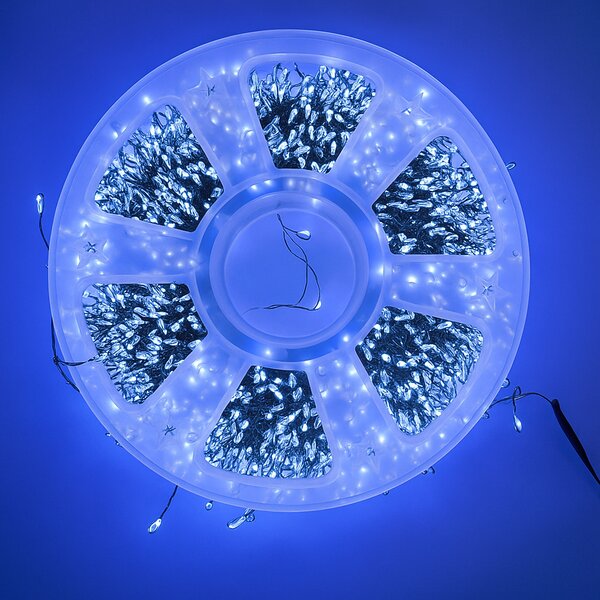Vianočné LED mikro reťaz, studená biela, s 8 programami, 50M, 1500 LED, diaľkový ovládač