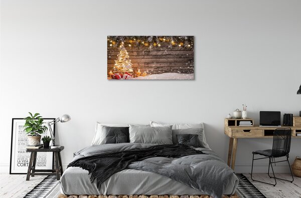 Obraz na plátne Vianočný strom dekorácie sneh 100x50 cm