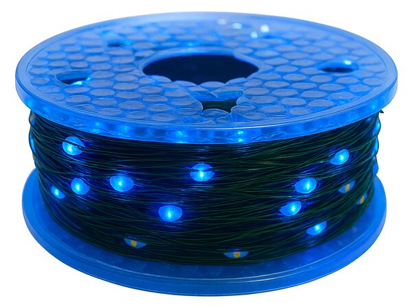 Vianočná LED mikro reťaz, modrá so zábleskami, 50 m, 500 kvapkových LED