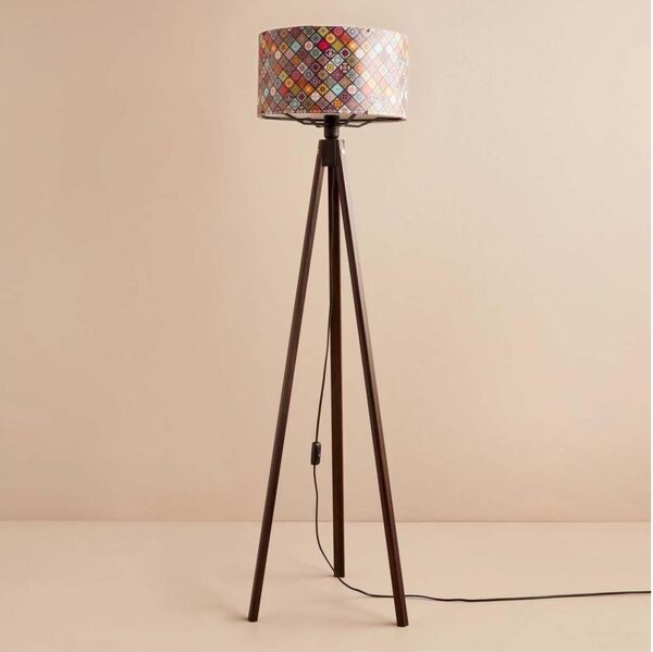 Stojacia lampa AYD 1xE27/40W/230V hnedá/pestrofarebná