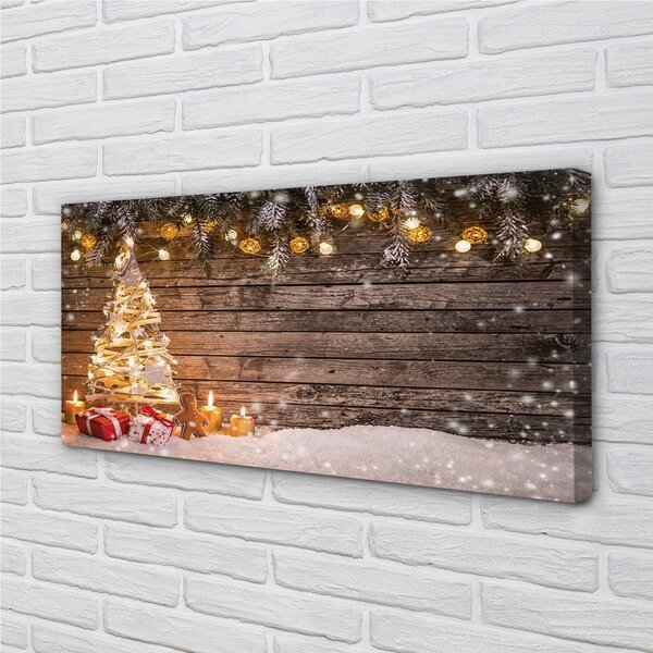 Obraz na plátne Vianočný strom dekorácie sneh 100x50 cm