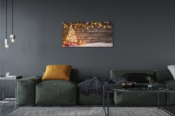 Obraz na plátne Vianočný strom dekorácie sneh 100x50 cm