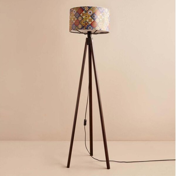 Stojacia lampa AYD 1xE27/40W/230V hnedá/pestrofarebná