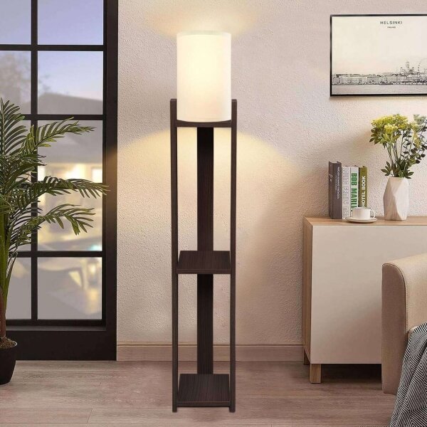 Stojacia lampa AYD 1xE27/40W/230V hnedá/krémová