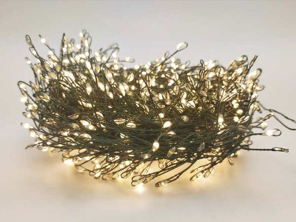 Vianočná LED mikro reťaz, teplá biela, s 8 programami, 50M, 1500 LED, diaľkový ovládač