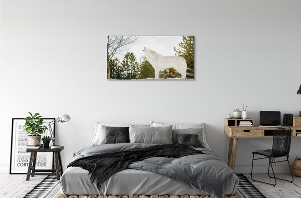 Obraz na plátne Vlk v zime lese 100x50 cm