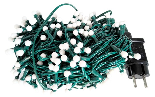 Vianočná LED reťaz s guľami - Cherry, 10m, 100 LED diód, teplá biela, prepájateľná