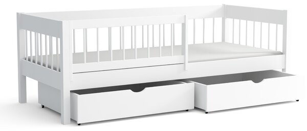 Wilsondo Detská drevená posteľ s úložným priestorom 180x80 Lesanka - biela