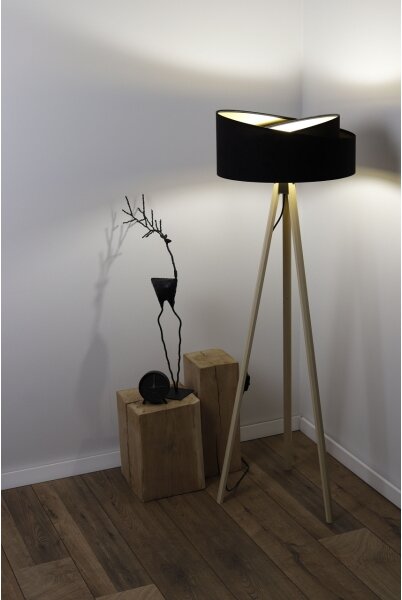Stojacia lampa GALAXY 1xE27/60W/230V čierna/béžová