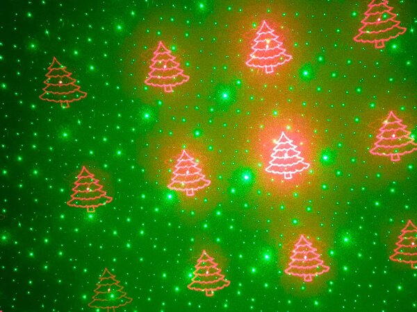 Vonkajší dekoratívny projektor - snehová vločka, hviezda, stromček, Santa Claus a svetelné bodky