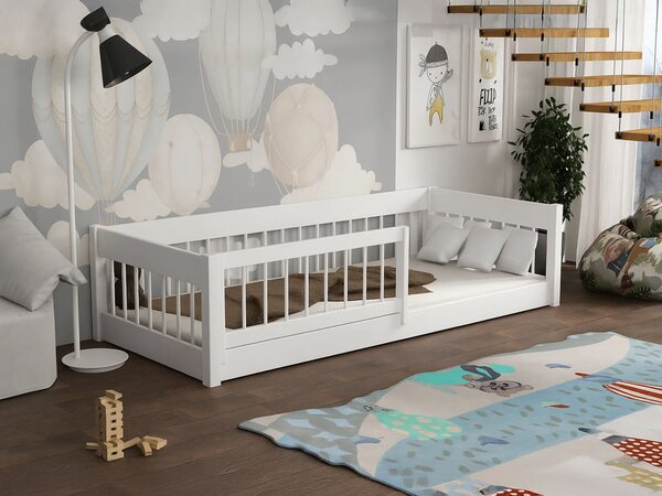 Wilsondo Detská drevená montessori posteľ 180x80 Lesanka - biela