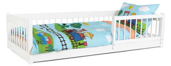 Wilsondo Detská drevená montessori posteľ 180x80 Lesanka - biela
