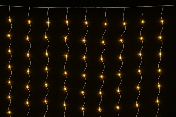 Vonkajší vianočný LED záves 3×3 m, 480 LED, 8 programov, rôzne farby na výber Farba: Studená biela